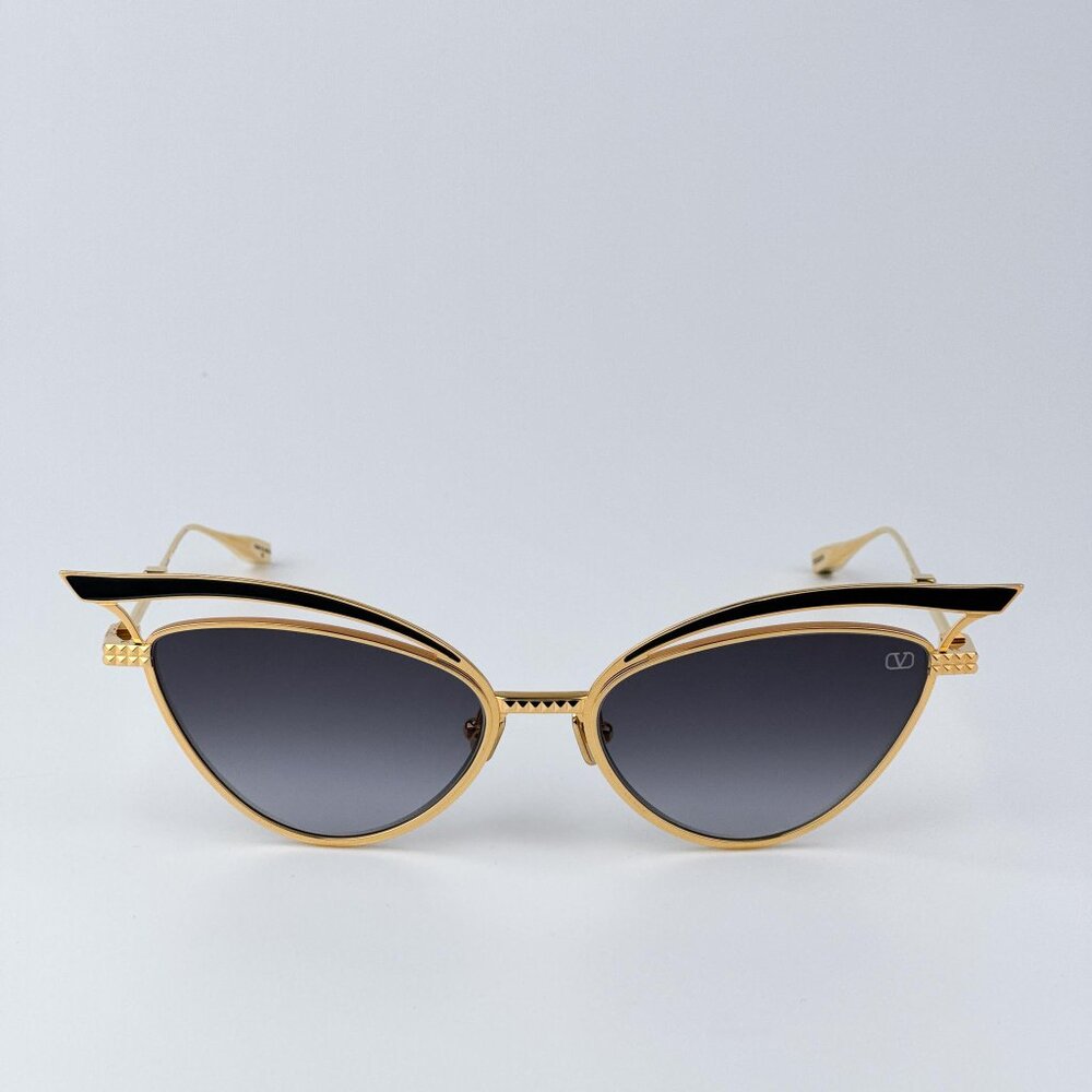 Valentino Men BRAND NEW Sunglasses Titanium Gold Grey Cat Eye V - GLASSLINER